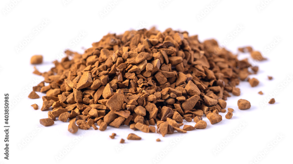 A bunch of natural soluble freeze dried coffee
