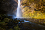 Icelandic waterfall with rainbow