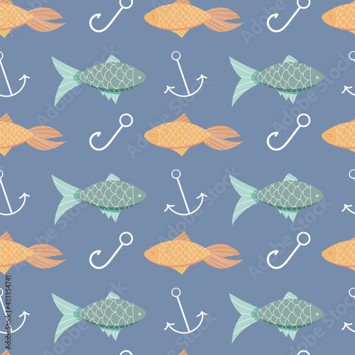 Fishing seamless pattern