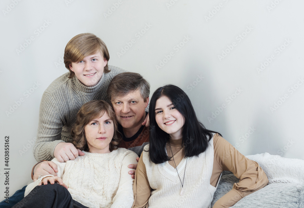portrait of happy family at home