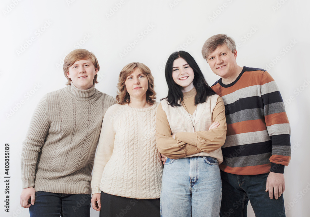 Obraz premium portrait of happy family on white background