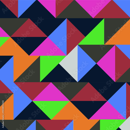 Multicolored triangles, vector background. Simple geometric background. Seamless polygon background pattern.