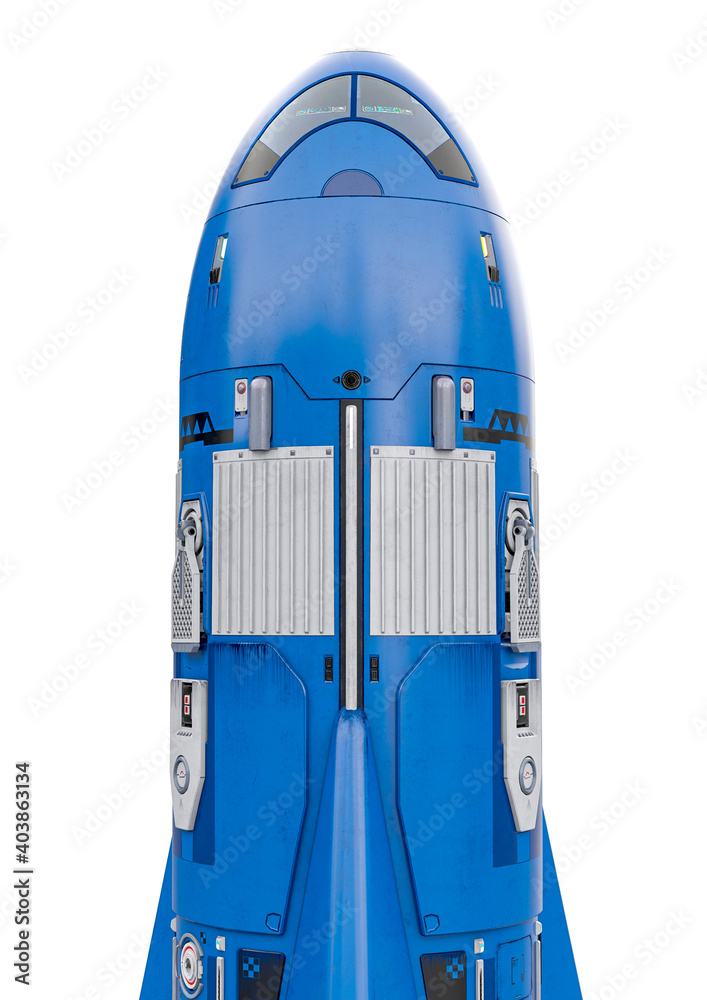 Fototapeta premium rocket in white background close up view