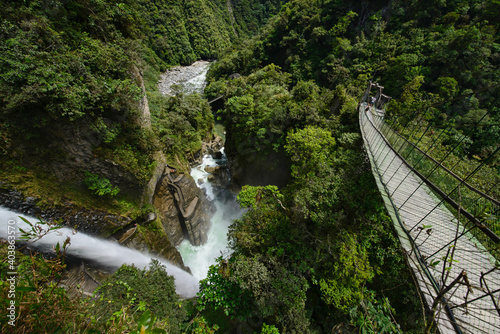 The spectacular Paílón Del Diablo waterfall, Baños de Agua Santa, Ecuador 