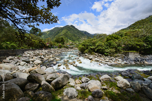 The beautiful river at the beautiful Paílón Del Diablo waterfall, Baños de Agua Santa, Ecuador