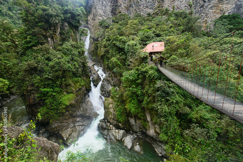 The spectacular Paílón Del Diablo waterfall, Baños de Agua Santa, Ecuador 