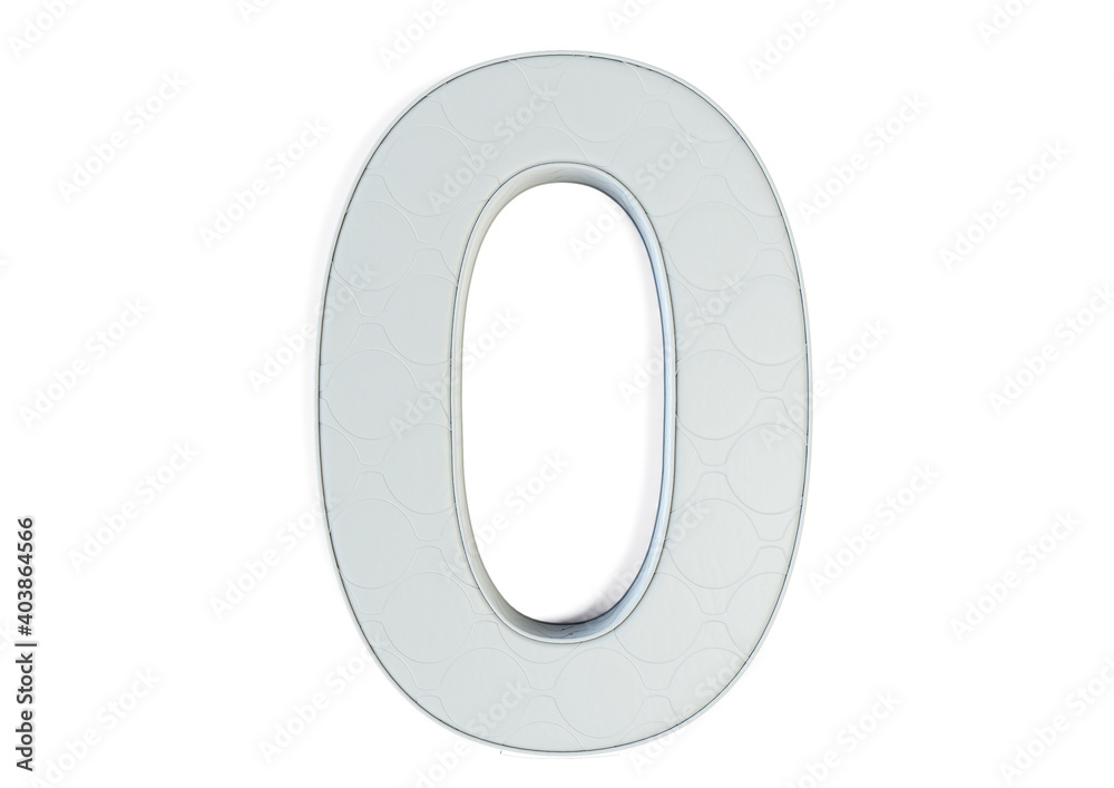 A illustration 3D of a mattress in the shape of number 0 A illustration 3D of a mattress in the shape of number 0