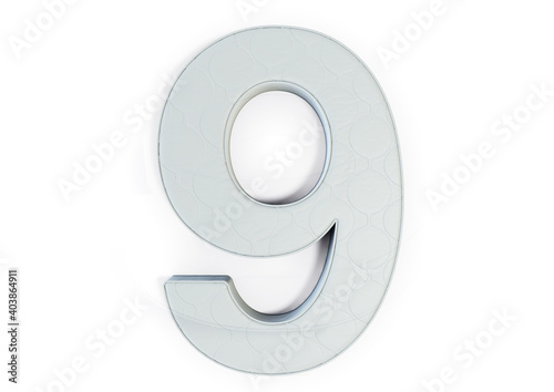 A illustration 3D of a mattress in the shape of number 9