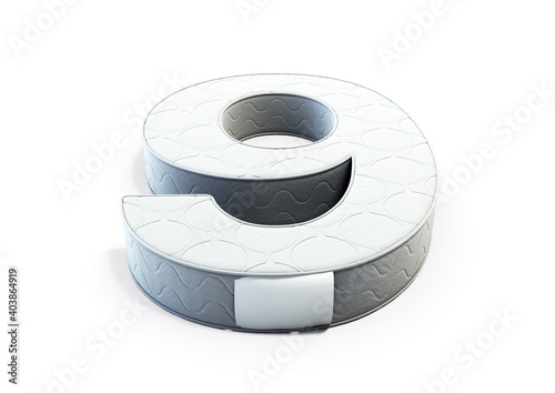 A illustration 3D of a mattress in the shape of number 9
