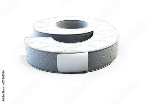 A illustration 3D of a mattress in the shape of number 9