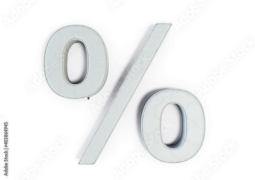 A illustration 3D of a mattress in the shape of percentagem
