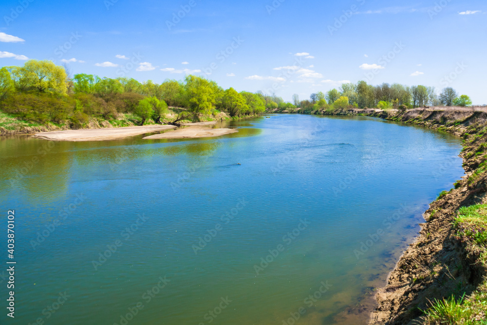 River and blue color