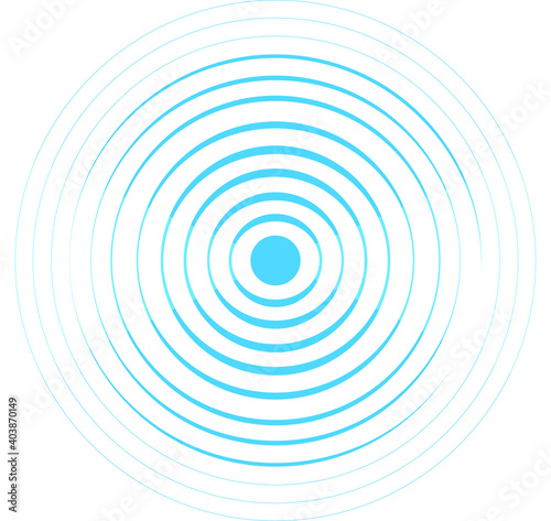 Blue Water rings. Sound circle wave effect vector