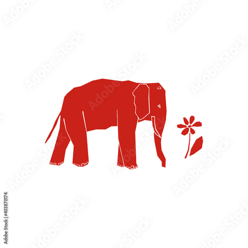 elephant cartoon isolated vector illustration