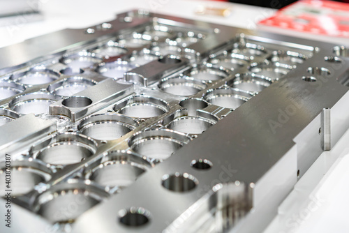 work surface and appearance of injection punch or press metal mold production from manufacture by high precision and quality cnc machining center material made from steel photo