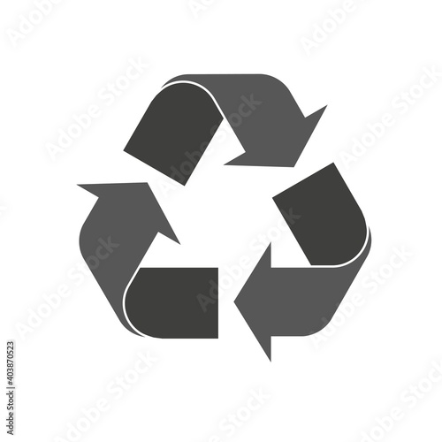 Monochrome recycle sign. Recycling logo design. Ecology icon template. Eco-friendly concept.