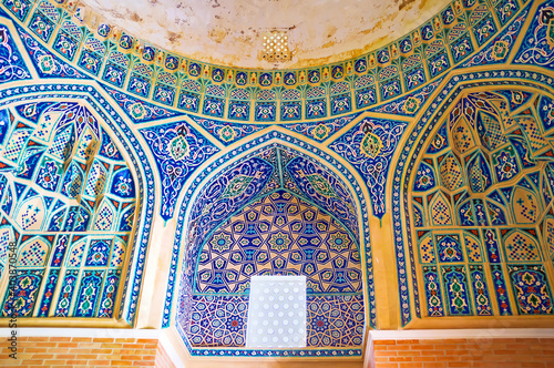 The decorations of Qaldirghochbiy Mausoleum in Tashkent, Uzbekistan photo