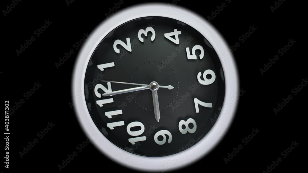 Zoom in and out macro shot of clock face with rapid rotation and almost static seconds arrow. Fast flow of time concept. Real watch shot with macro lens close-up view. 4k. Zoom in and out macro shot of clock face with rapid rotation and almost static seconds arrow. Fast flow of time concept. Real watch shot with macro lens close-up view. 4k.