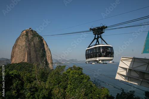 eopening of the city for Tourism. In the photo: Cable car and Sugar Loaf, in Urca.