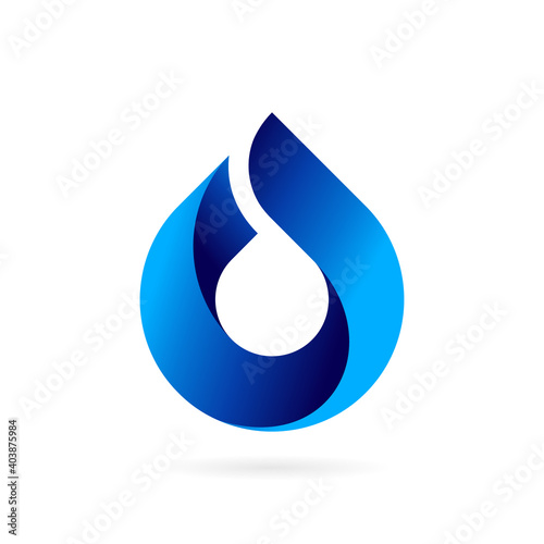 water droplet logo with bold concept
