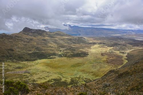 View from the slopes of Rumiñahui Volcano, Cotopaxi National Park, Ecuador