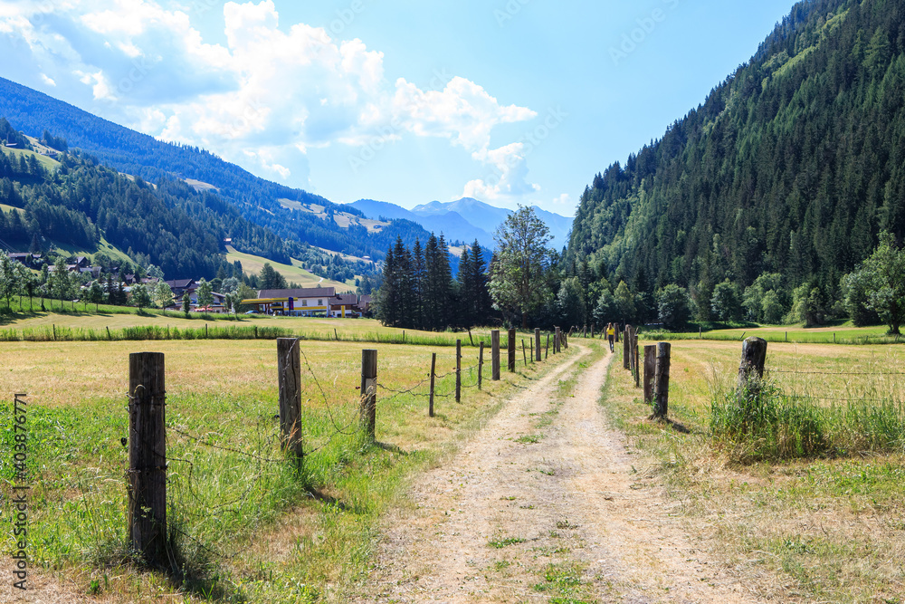 Rural Alpine landscape of a picturesque valley in Hohe Tauern National Park, Austria