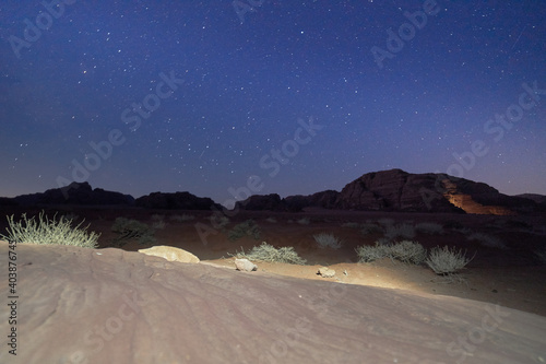 wadi rum desert at night