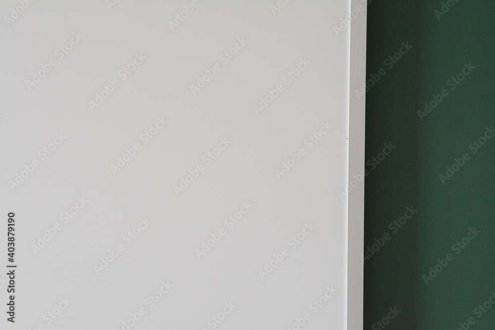 an abstract white and green board