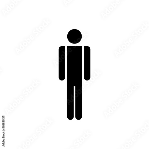 Man simple icon. Male sign for restroom. Boy WC pictogram for bathroom. Vector toilet symbol
