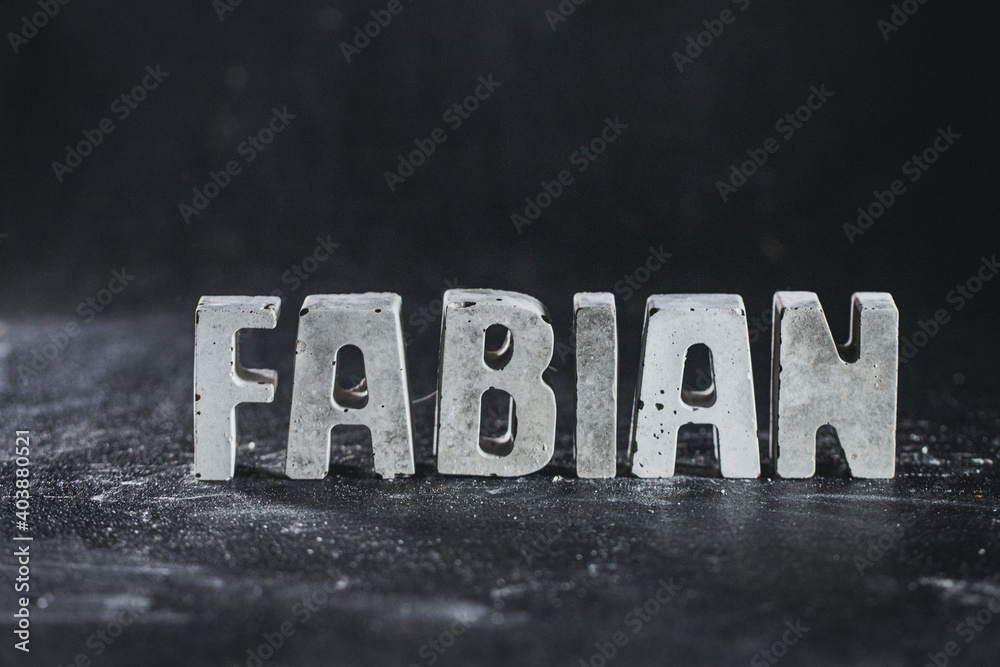 Fototapeta premium Fabian, Name Betonbuchstaben