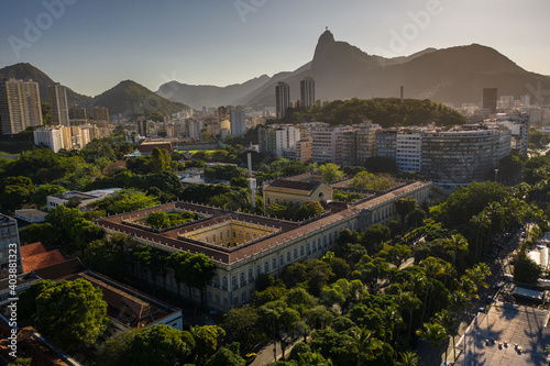 aerial view of christ the redemmer in rio de janeiro, brazil photo