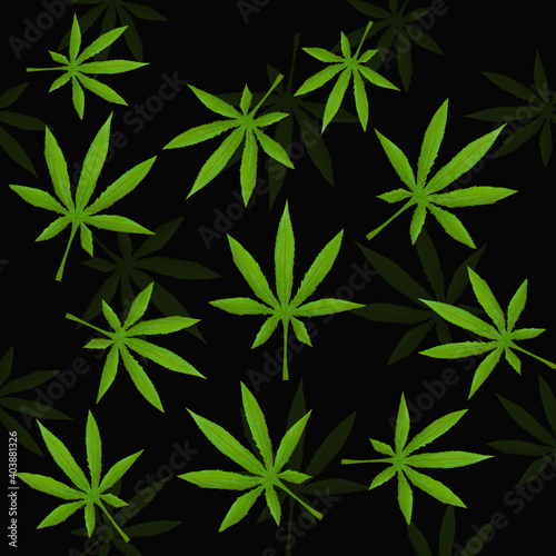 Cannabis leaf art illustration wallpaper texture background design card icon © Martin