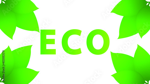 Eco vector icon. Ecology  vector sign. Bio card, poster, logo. Vector illustration.
