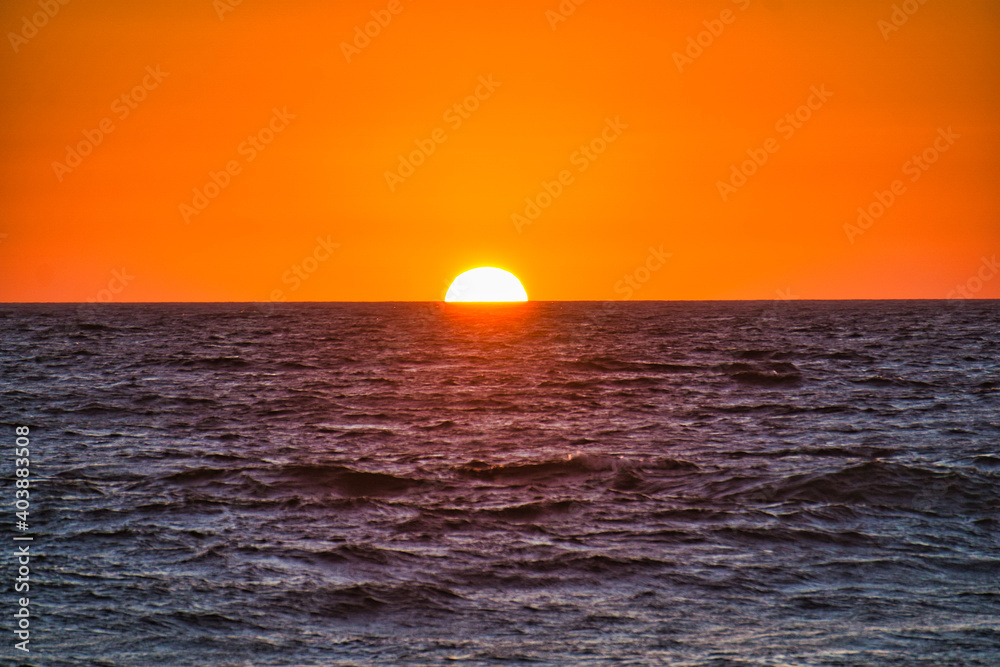 Sunset Puerto Escondido Mexico Ocean