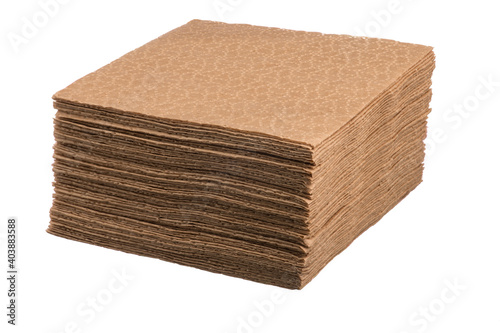 packaging of paper disposable eco-friendly napkins on a white isolated background.