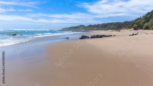 Beach Sand Ocean Waters Edge Walking Perspective Landscape