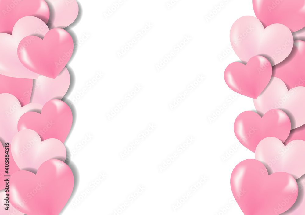 ピンクの立体的なハートの背景/ 3D Pink Heart Background ピンクの立体的なハートの背景/ 3D Pink Heart Background