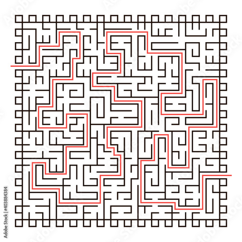 Labyrinth. Logical game for children and adults. Maze vector template isolated on white background.