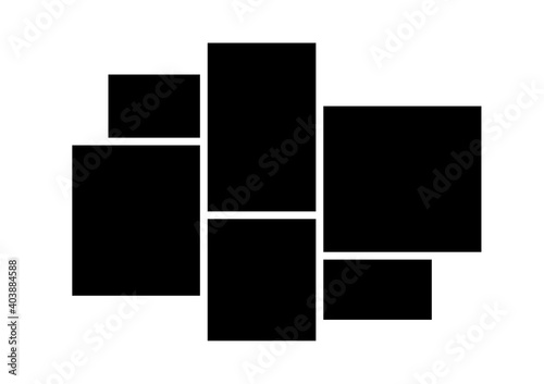 Templates collage 6 frame photos.Template of moodboard. Vector illustration.