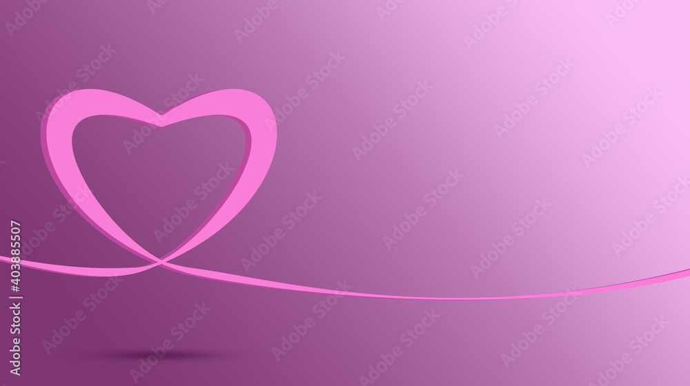 Papercut heart for valentine's day background concept. Valentine's Day holiday. Day of Love. Concept for background on brochure, banner, poster. 3D rendering