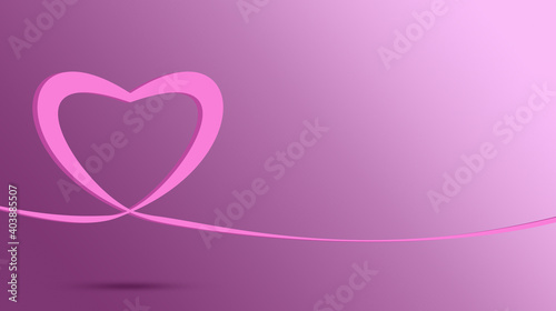 Papercut heart for valentine's day background concept. Valentine's Day holiday. Day of Love. Concept for background on brochure, banner, poster. 3D rendering