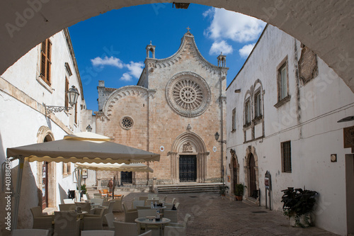 The Cathedral facade and Largo Arcivescovo Teodoro Trinchera in the 