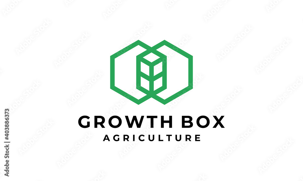 growth box cube eco leaf link connection logo design template growth box cube eco leaf link connection logo design template