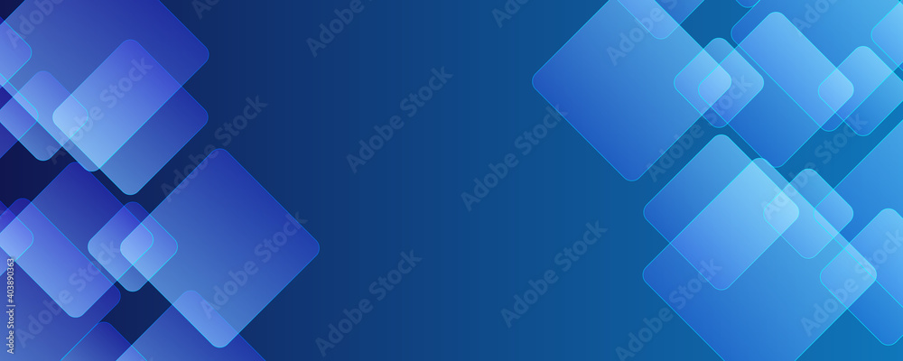 Obraz premium Abstract blue background with square shapes. Blue abstract rounded square tech background