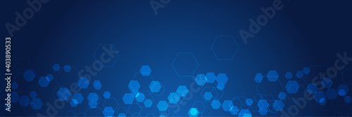 Vector hexagons pattern. Geometric abstract background with simple hexagonal elements. Medical, technology or science design.