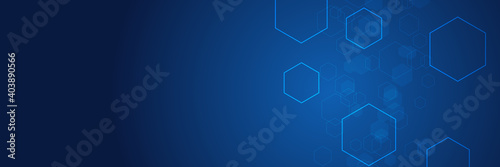 Vector hexagons pattern. Geometric abstract background with simple hexagonal elements. Medical, technology or science design.