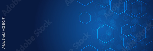 Vector hexagons pattern. Geometric abstract background with simple hexagonal elements. Medical, technology or science design.