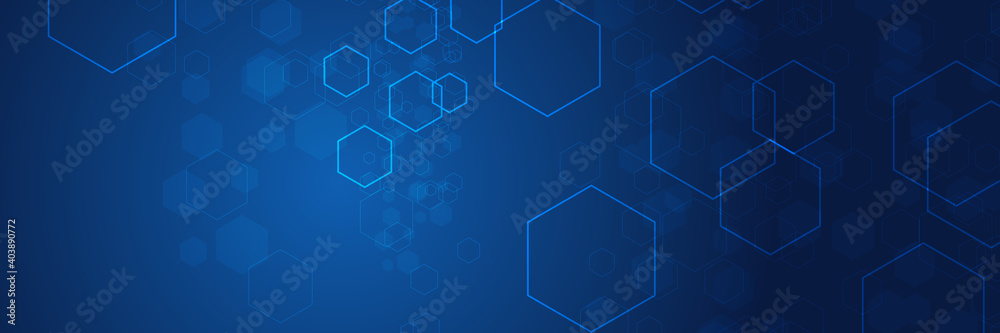 abstract white background with blue hexagonal shapes 