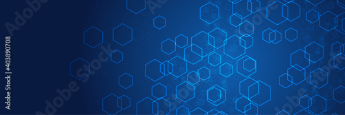 Vector hexagons pattern. Geometric abstract background with simple hexagonal elements. Medical, technology or science design.