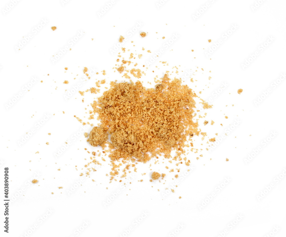 Peanut Butter Powder on a White Background. Ground peanuts.